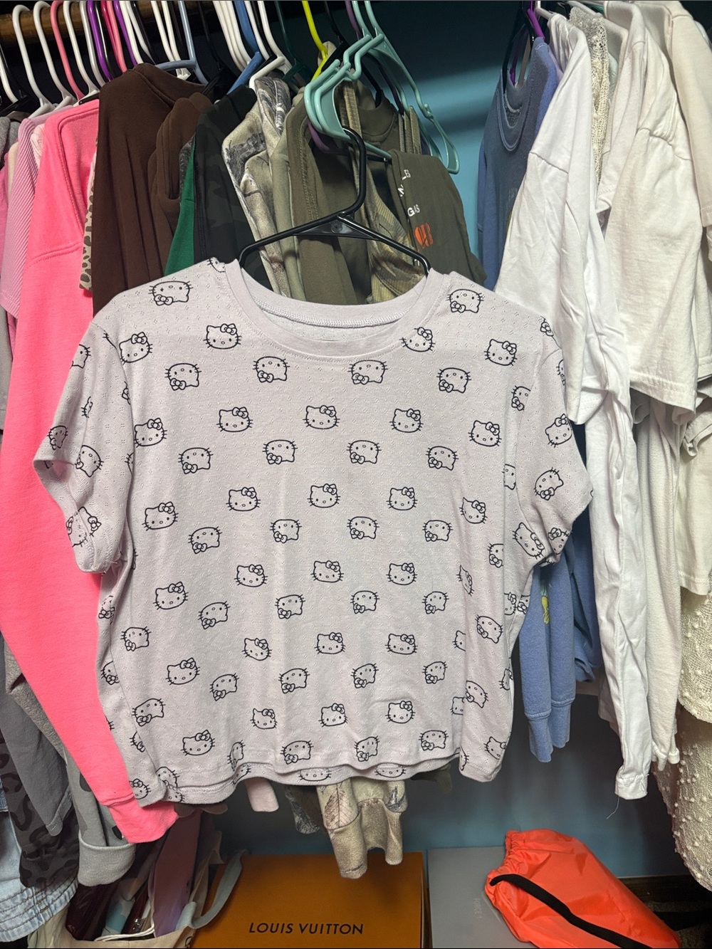 Hello Kitty Light Pink Short Sleeve Tee with Black Print